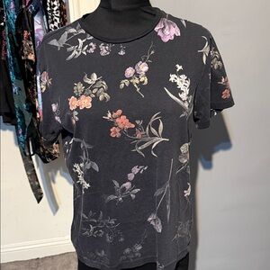 H&M Dark Floral Black Women's Top Size S